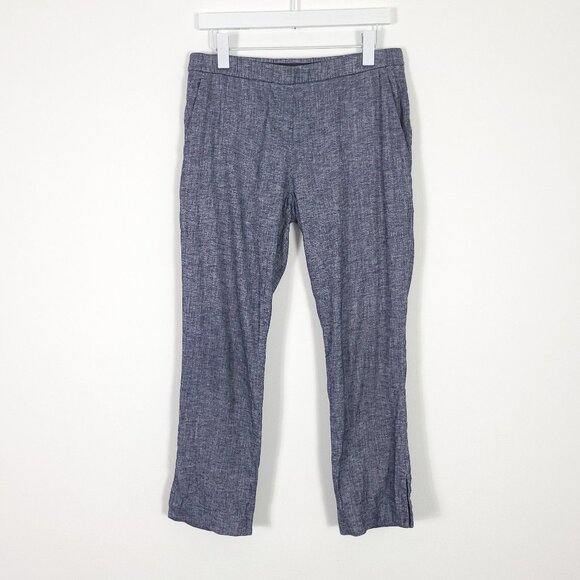Theory Linen Blend Cropped Pants - Picture 1 of 9